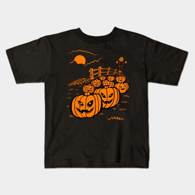 Jack-O-Lantern Hill Kids T-Shirt by ChrisPchicken07